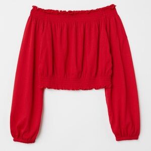 Red crop top from H&M